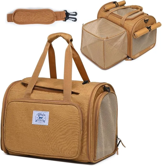Innovative Pet Backpack Carrier for Small Dogs Medium Cats Puppies Breathable and Collapsible Design Portable Travel Bag for Bearded Dragon Rabbit Cage Brown One-Shoulder Small About ThisOverview Recyclable