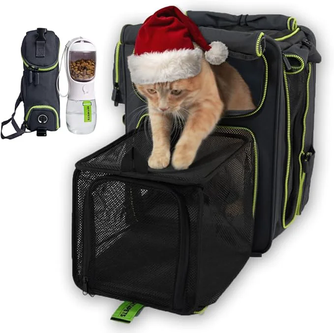 Carefully Designed Multi-Functional Cat Carrier Backpack and Cat Car Seat Expandable cat Carriers with Safety Leash Breathable Mesh Waterproof Large cat Backpack Carrier Up to 25 lbs 3 in 1 Food Water BottleAbout ThisOverview Environmentally Friendly