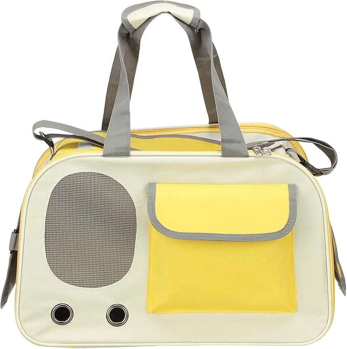 Secure Pet Backpack Carrier Portable Expandable and Ventilated Oxford Cloth Dogs Cats and Small Animals Travel Bag 17.72 Yellow 1 Pcs Intended for Hiking Camping TravelingAbout ThisOverview Clean