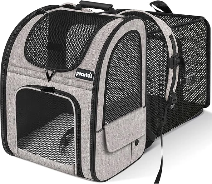 World-Class Pecute Pet Carrier Backpack Dog Carrier Backpack Expandable with Breathable Mesh for Small Dogs Cats Puppies Pet Backpack Bag for Hiking Travel Camping Outdoor Hold Pets Up to 17 LbsAbout ThisOverview Official