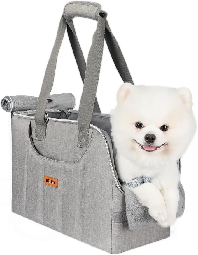 Powerful Dog Purse Carrier for Small Dogs Cats Rabbits Up to 13lbs Lightweight Pet Sling Carriers with Crossbody Strap Portable Puppy Soft Sided Tote Bag Carrier for Vet Hiking Travel GrayAbout ThisOverview Safe