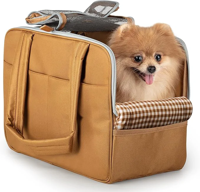 Specialty Dog Purse Carrier for Small Dogs – Cotton Padded Interior Multiple Pockets Breathable Mesh Comfortable Strap – Durable Polyester Travel Bag Lightweight Cat Carrier - Versatile Small Pet BagAbout ThisOverview Minimalist