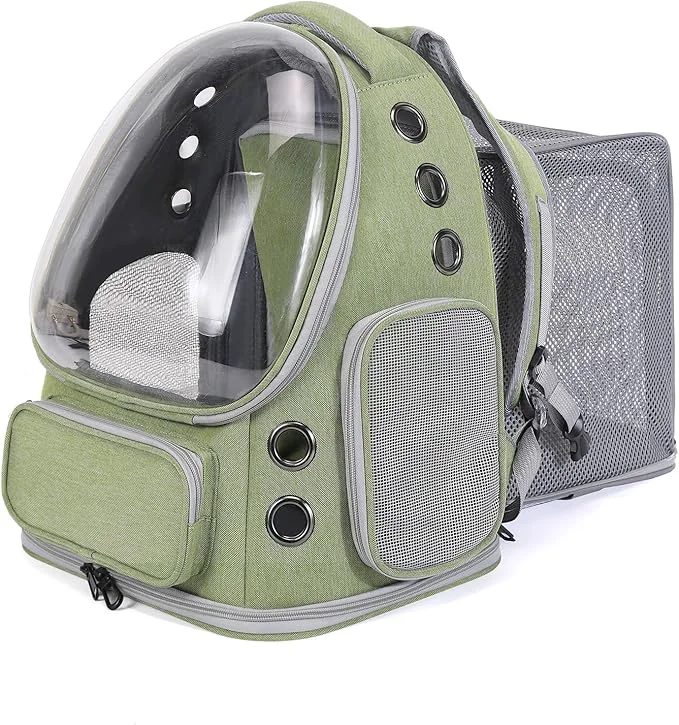 Consistent Cat Backpack Carrier for Large Cats Expandable Cat Bubble Backpack Dog Carriers for Small Medium Dogs Airline Pet Carrier for Travel Hiking Outdoor Green About ThisOverview Quality