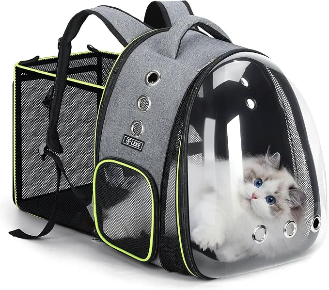 Classic Lekereise Cat Backpack Carrier Expandable Large Space Cat Bubble Backpack for Kitty Small Dog up to 18lbs Transparent Pet Carrier for Travel Hiking Walking Outdoor Large GrayAbout ThisOverview Official