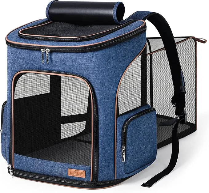 Convenient Lekereise Large Cat Backpack Carrier Fit Up to 20 25 Lbs Expandable Pet Carrier Backpack Foldable Dog Backpack Carrier BlueAbout ThisOverview Effective