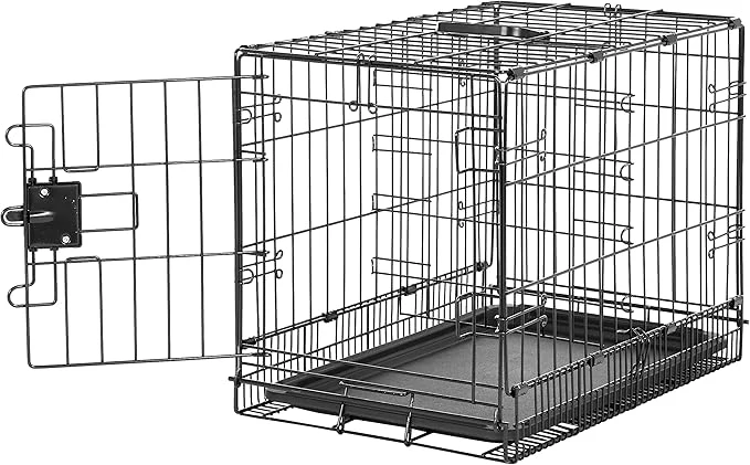 Carefully Designed Amazon Basics Durable Foldable Metal Wire Pet Crate with Tray Portable and Sturdy for Travel Single Door Divider Panel Size for Small Dogs 22 x 13 x 16 in BlackAbout ThisOverview Superior
