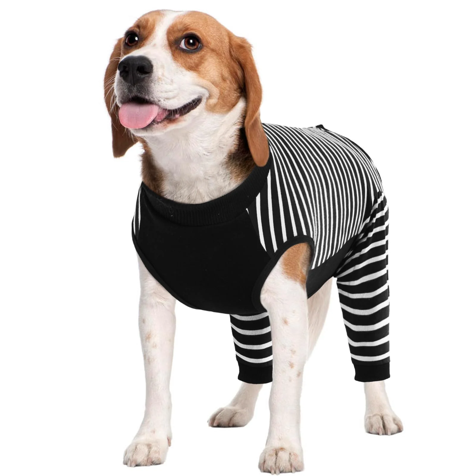 Advanced Kuoser Dog Recovery Suit for Back Legs - Stop Licking with Soft Sleeves Black M Clean