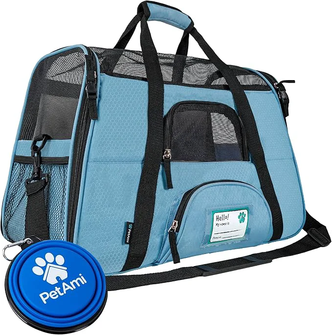 Carefully Designed PetAmi Airline Pet Carrier for Cat Soft Sided Dog Carrier for Small Dogs Cat Travel Supplies Accessories for Indoor Cats Ventilated Pet Carrying Bag Medium Large Kitten Puppy Large BlueAbout ThisOverview Efficient