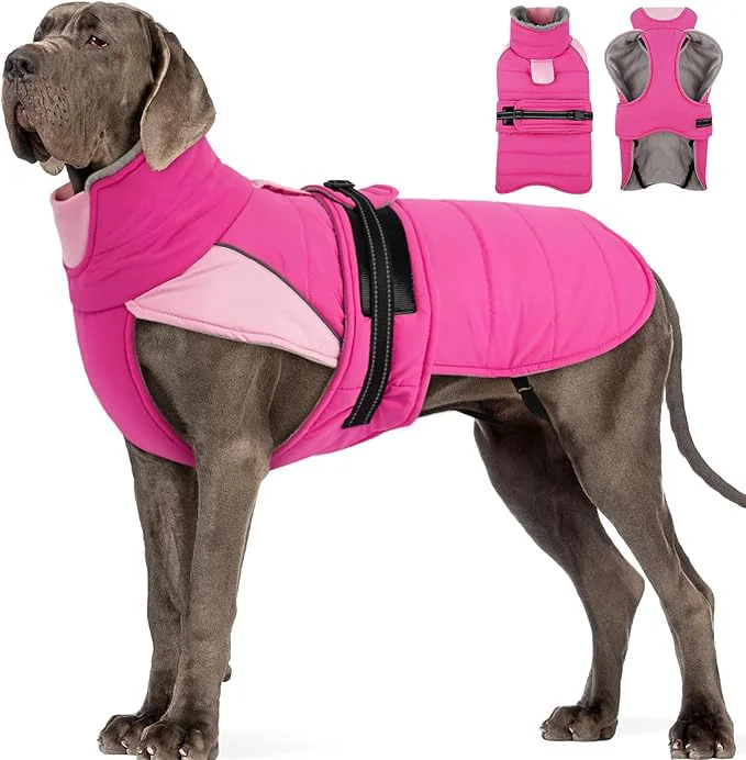 Sophisticated MIGOHI Thermal Large Dog Fleece Jacket - Rainproof Coat for Large Dogs Thick Dog Winter Coat Snow Jacket for Dogs Windproof for Hunting Camping Windy Chilly Days Doberman Great Dane 3XL RosepinkAbout ThisOverview Healthy
