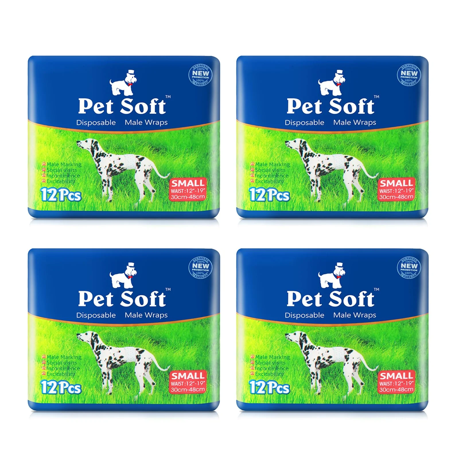 Artisan Pet Soft Disposable Male Dog Wraps – Small 48ct Puppy Diapers Exceptional