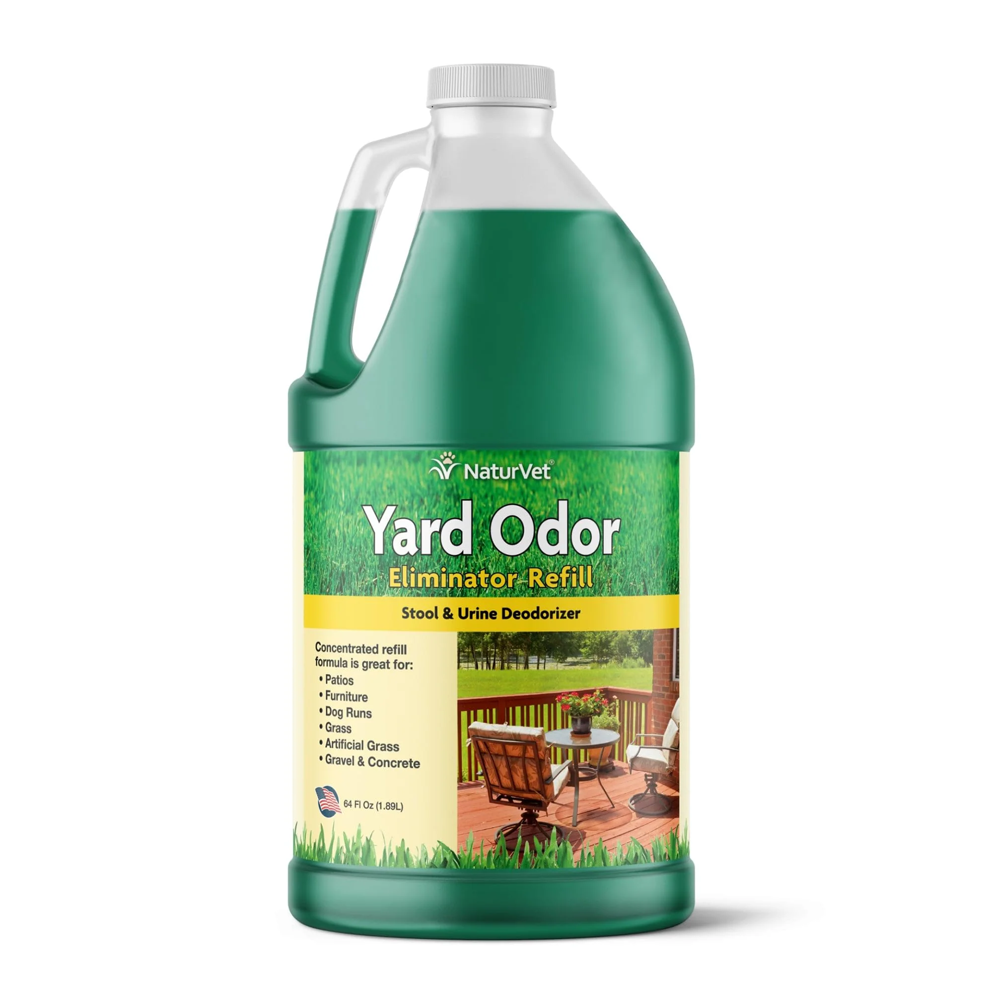 Healthy NaturVet Yard Odor Eliminator - Eliminate Stool Urine Odors from Lawn Outdoor Areas - 64 oz Refill Innovative