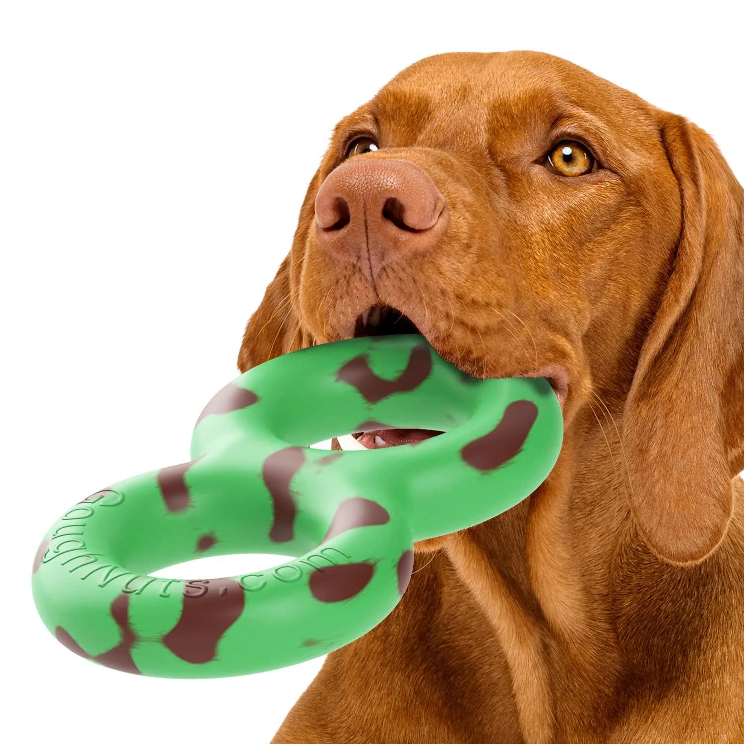 Elite Goughnuts Tug Toy Medium Green — Durable Safe for Aggressive Chewers Lifetime Warranty Luxury