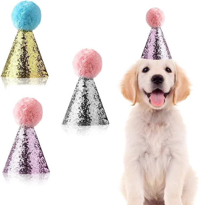 Safe 3pcs Dog Birthday Hat for Pets Party Decoration Supplies， Cat Kitten Headband Efficient