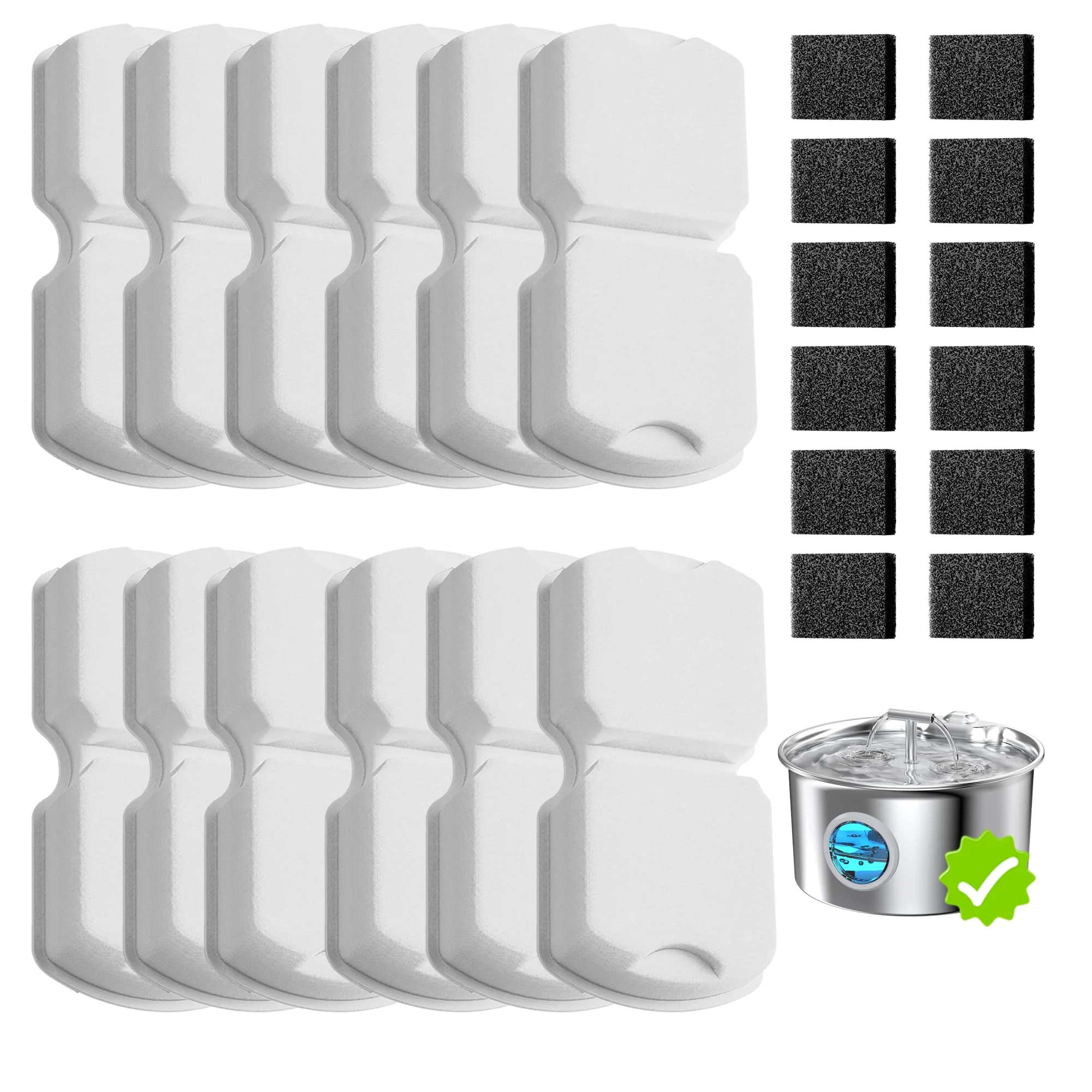 Expertly Made UMOCUOY Cat Water Fountain Filter Kit – 24 Screens for Stainless Steel S17 Easy-to-Use