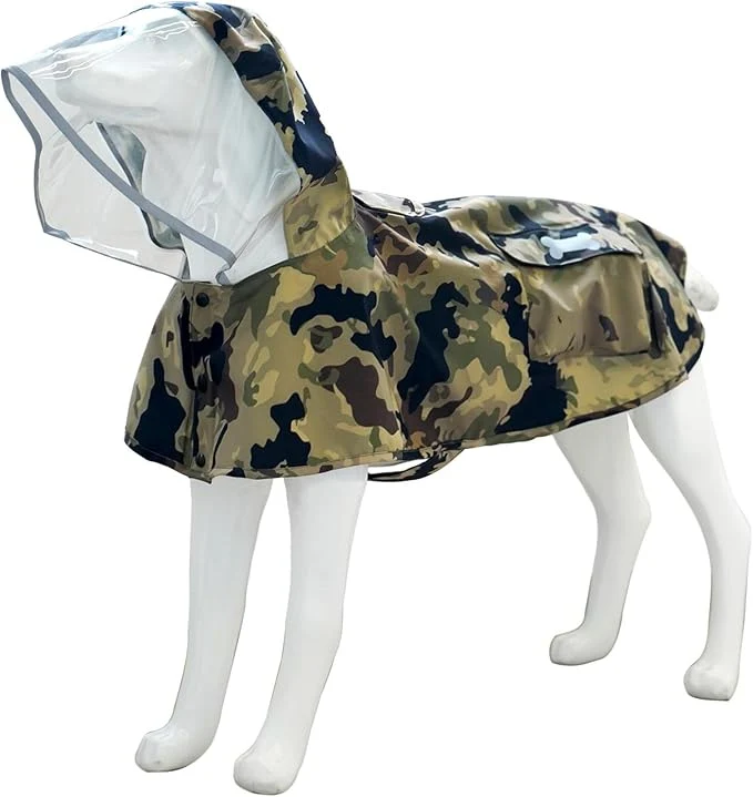 Advanced Waterproof Dog Raincoat Adjustable Reflective Lightweight Pet Rain Clothes with Poncho Hood Small Camo About ThisOverview Effective