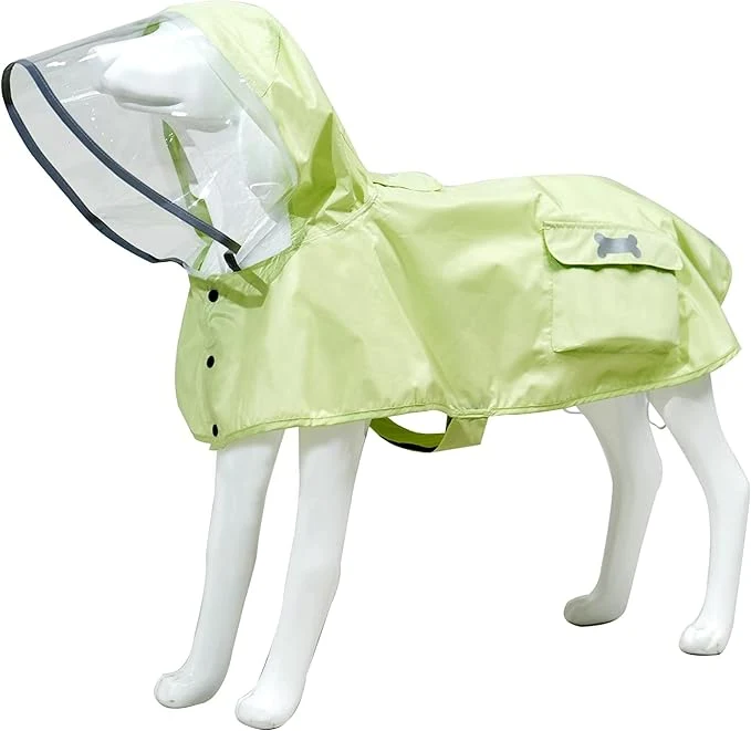 Waterproof Dog Raincoat Adjustable Reflective Lightweight Pet Rain Clothes with Poncho Hood X-Small Light Green About ThisOverview Powerful