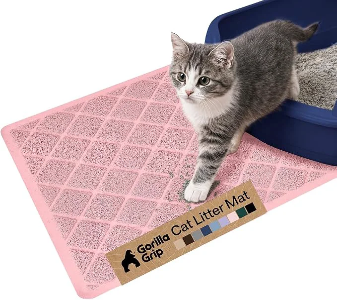 Breathable GORILLA GRIP Cat Litter Box Mat Water Resistant US Designed Kitty Litter Efficient