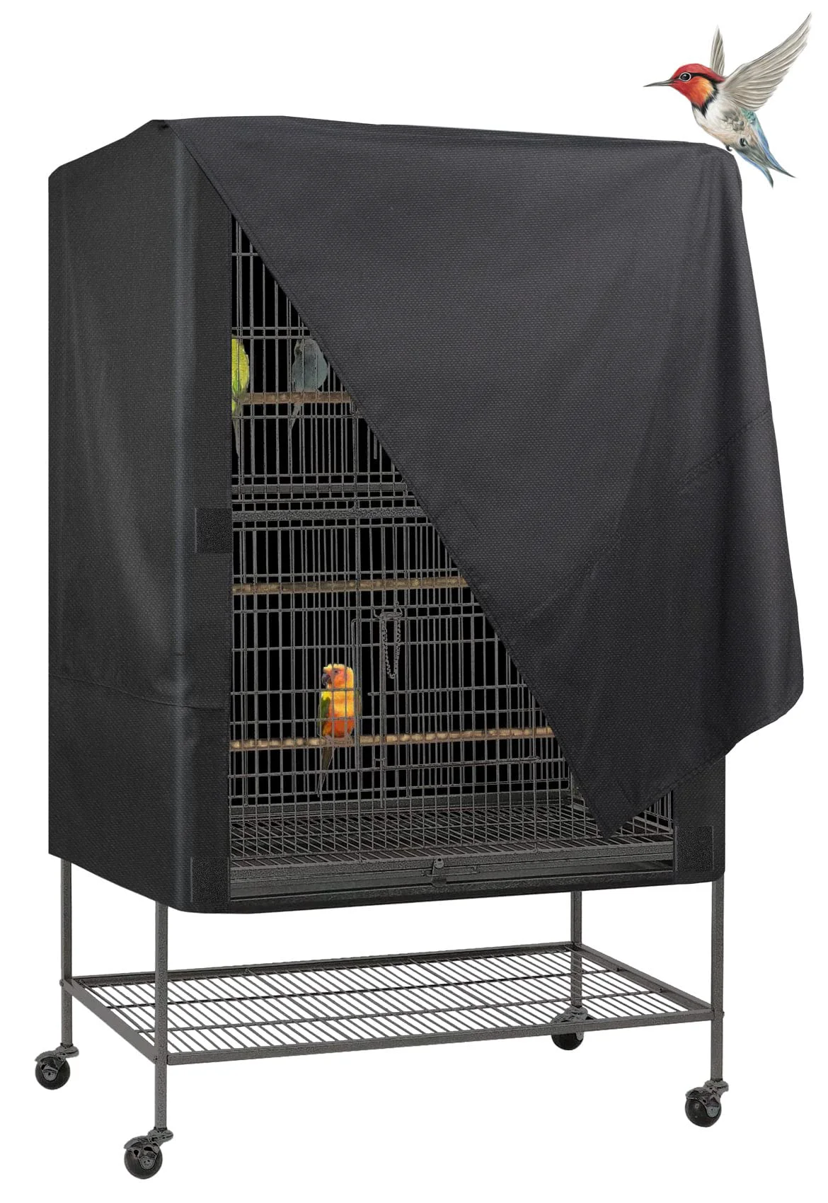Dependable Explore Land Bird Cage Cover XL – Good Night Sunshade for Birds Small Pets Black Casual