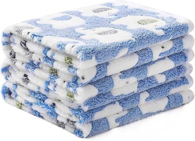 Unique 1 Pack 3 Blankets Super Soft Fluffy Premium Cute Elephant Pattern Pet Blanket Easy-to-Use
