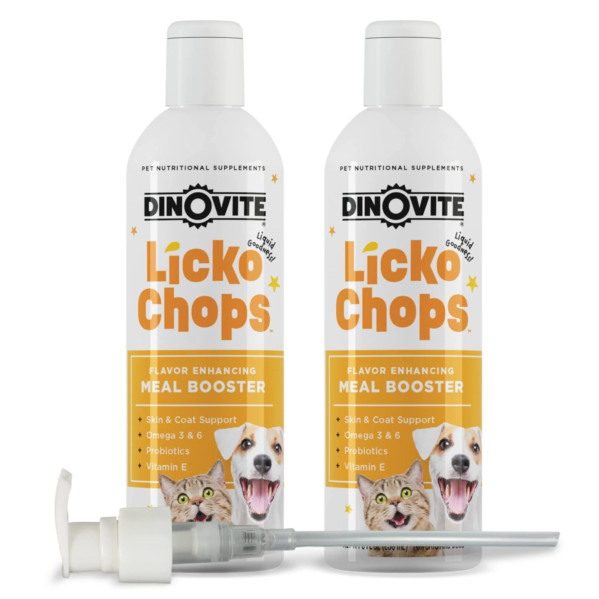 Smart Dinovite Lickochops – Omega-3 6 Probiotics Vitamin E 16 oz Pump User-Friendly