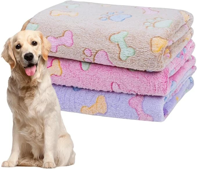 Expertly Made Dono 1 Pack 3 Dog Blankets Soft Fluffy Fleece Pet Blanket Warm Sleep Mat Paw Traditional