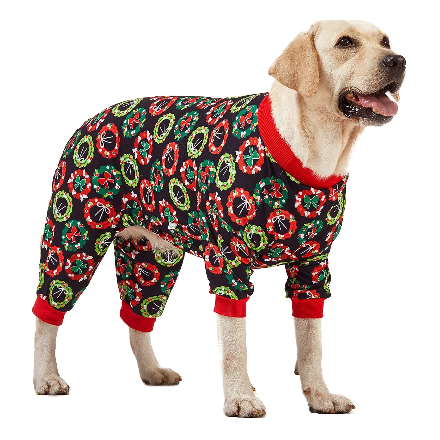 Organic LovinPet Large Dog Christmas Pajamas XL – Festive Pitbull Big Breed Pajama Refined