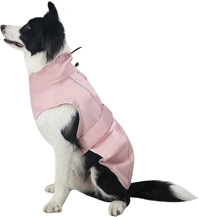 First-Class Waterproof Dog Raincoat Adjustable Lightweight Dog Rain Jacket with Reflective Strip Leash Hole for Small Medium Large Dogs Pink Medium 13-22lb About ThisOverview Secure