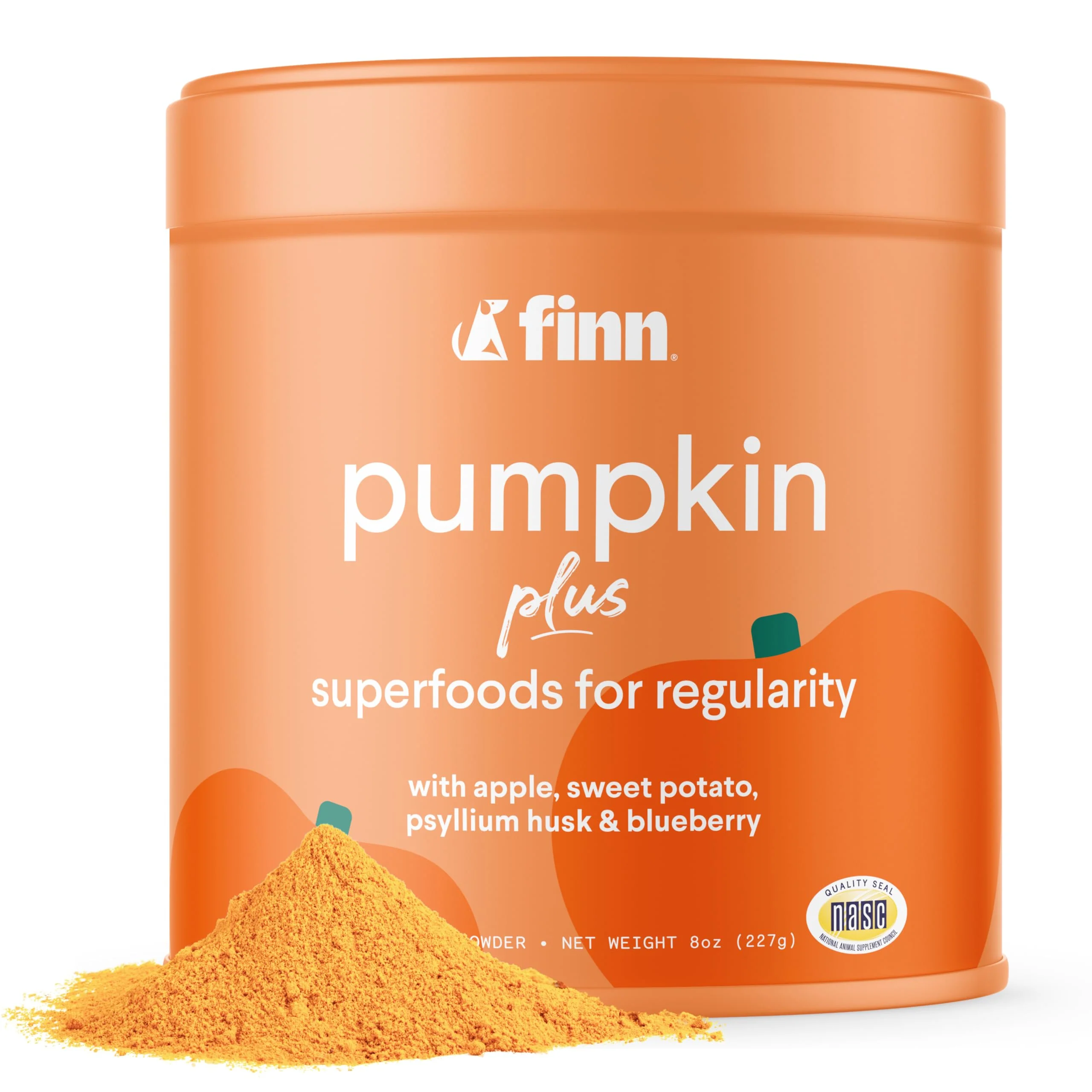 Long-Lasting Finn Pumpkin Plus Daily Digestive Support Fiber Topper for Dogs Vet-Formulated USA-Made Authentic