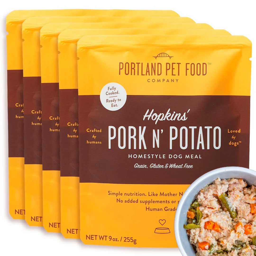 Excellent Hopkin's Pork N Potato – Portland Pet Food Co Fresh Dog Food Pouches Grain- Toppers Mixers - 5 Pack Responsible
