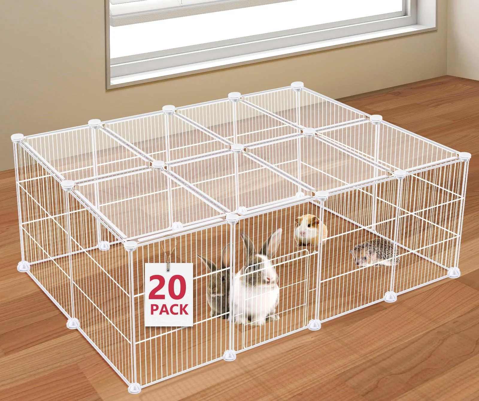 Sustainable VISCOO 20-Panel Small Animal Playpen – Indoor Outdoor C C Cage White Top-Quality