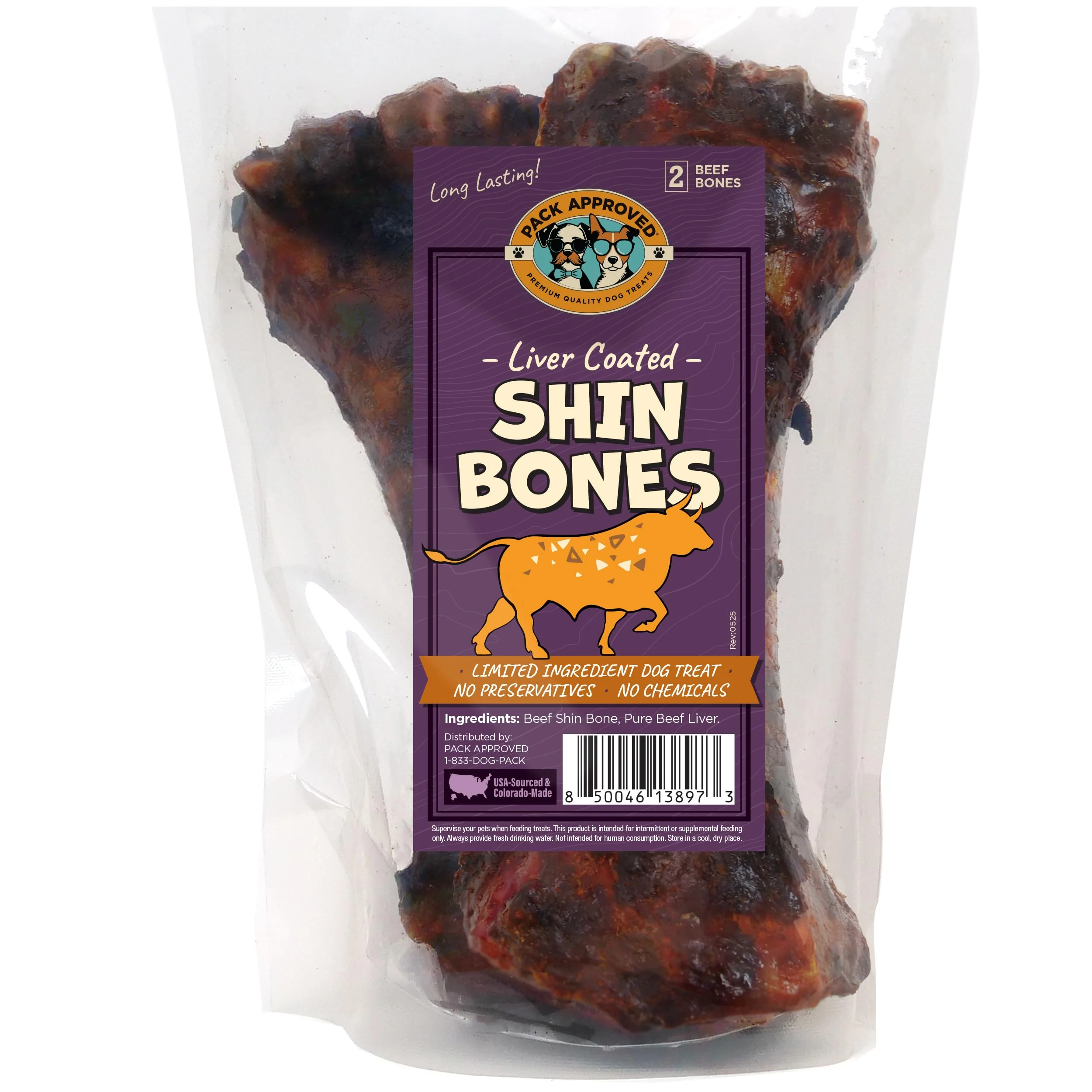 Exceptional Pack Liver-Coated Beef Shin Bones for Dogs – Rawhide- Long-Lasting Chews 2 Pack Stylish