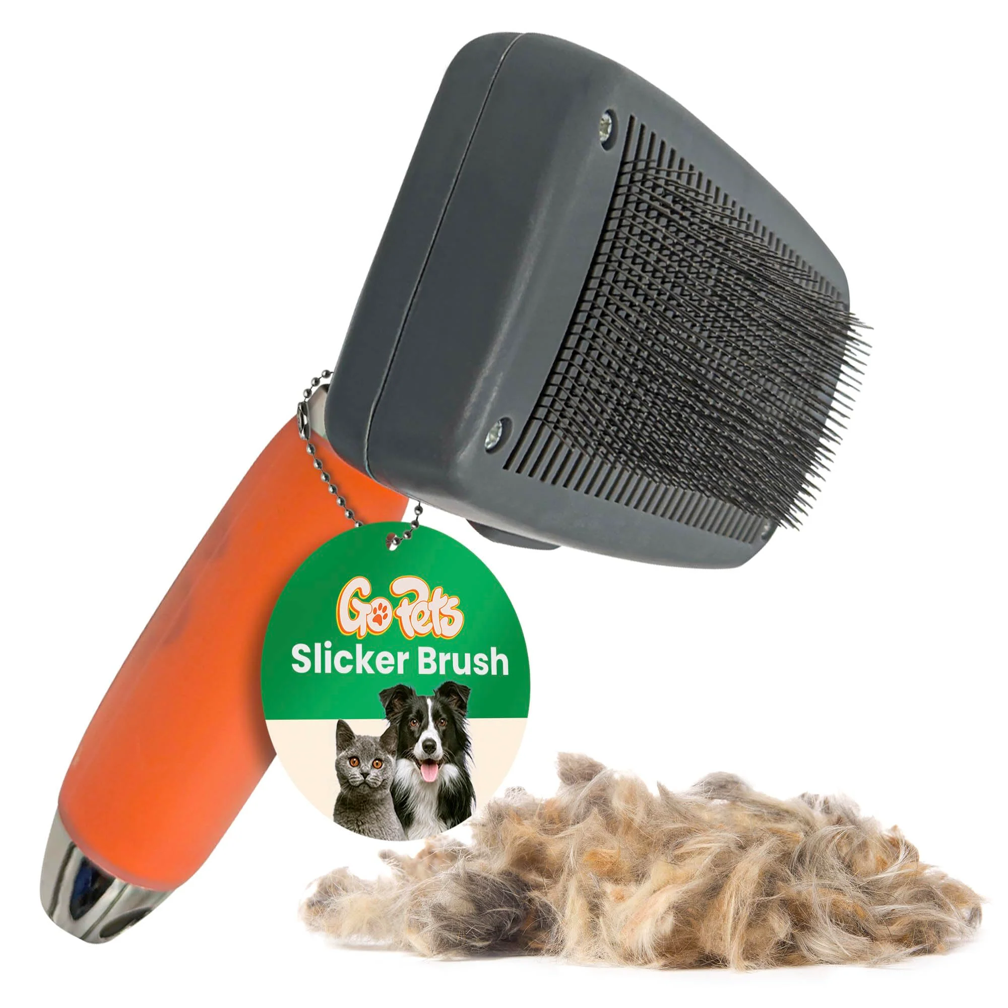 High-End GoPets Self-Cleaning Slicker Brush for Dogs Cats – Deshedding Dematting Retractable Bristles Non-Slip Handle Consistent