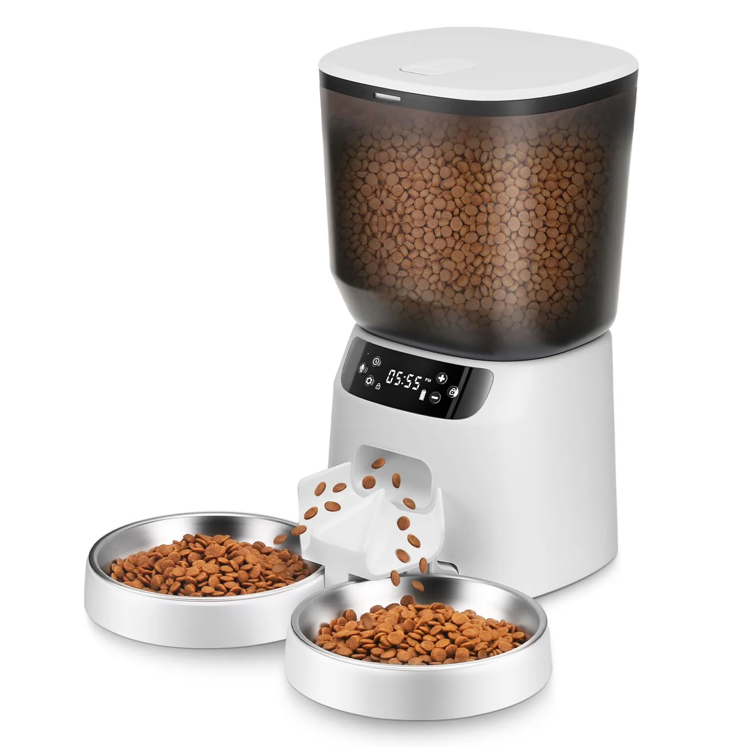 World-Class Katalic Automatic Cat Feeder for Two Cats – Dual Dispenser 2 Bowls Expertly Made
