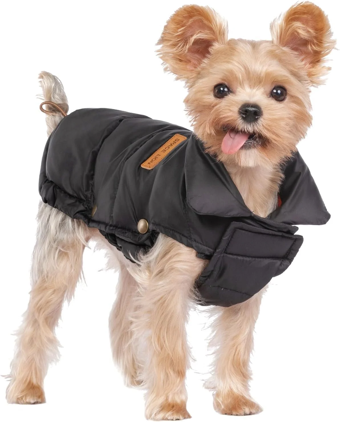 Reusable SPACE LION Dog Puffer Jacket Down Winter Coat for Small Dogs – Windproof Water-Repellent Verified