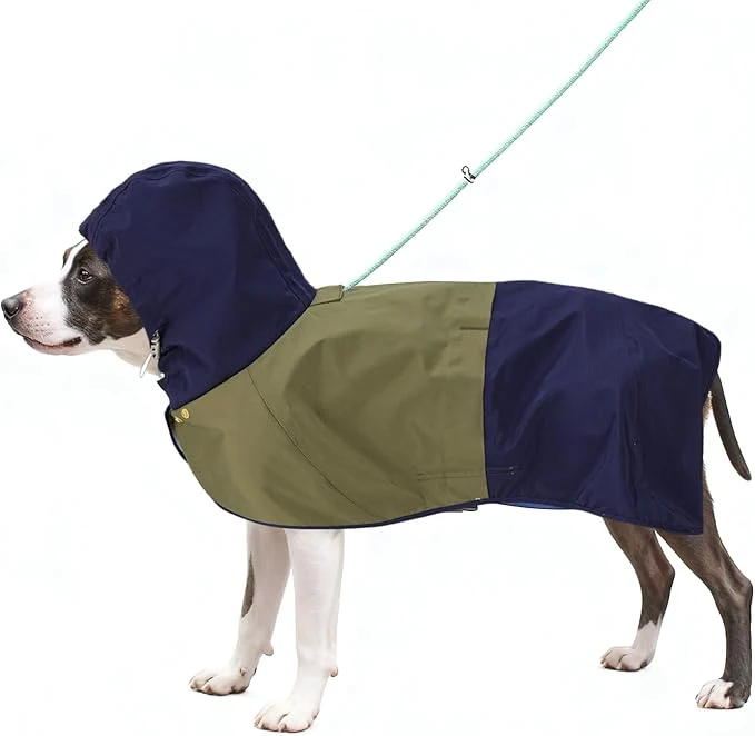 Elegant Dog Raincoat Waterproof Dog Rain Jacket with Hood Rain Coat for Medium Dogs with Leash Hole Raincoat Extended Dog Poncho Coverage to The Leg Easy On Off Rainwear Blue MAbout ThisOverview Pure