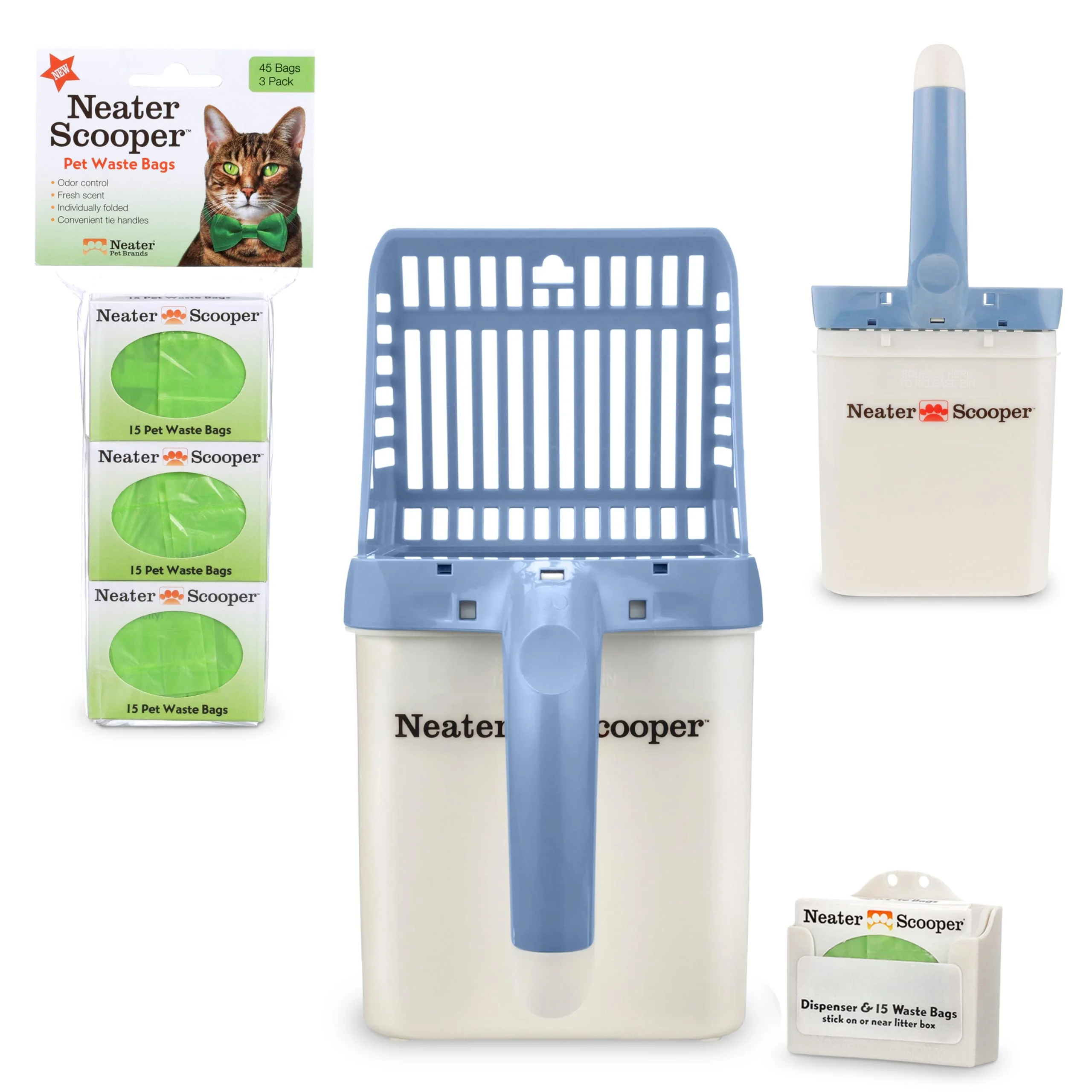 Classic Neater Scooper Standard Cat Litter Scoop with 60 Refills - Mess- One-Handed Litter Box Solution Neater Pet Brands Advanced