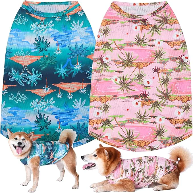 Effective Dog Hawaiian Shirts Summer Cooling Quick Dry Mesh Breathable T-Shirt Tops for Small Medium Large Boy Girl Dogs Pink Blue XXL About ThisOverview Long-Lasting
