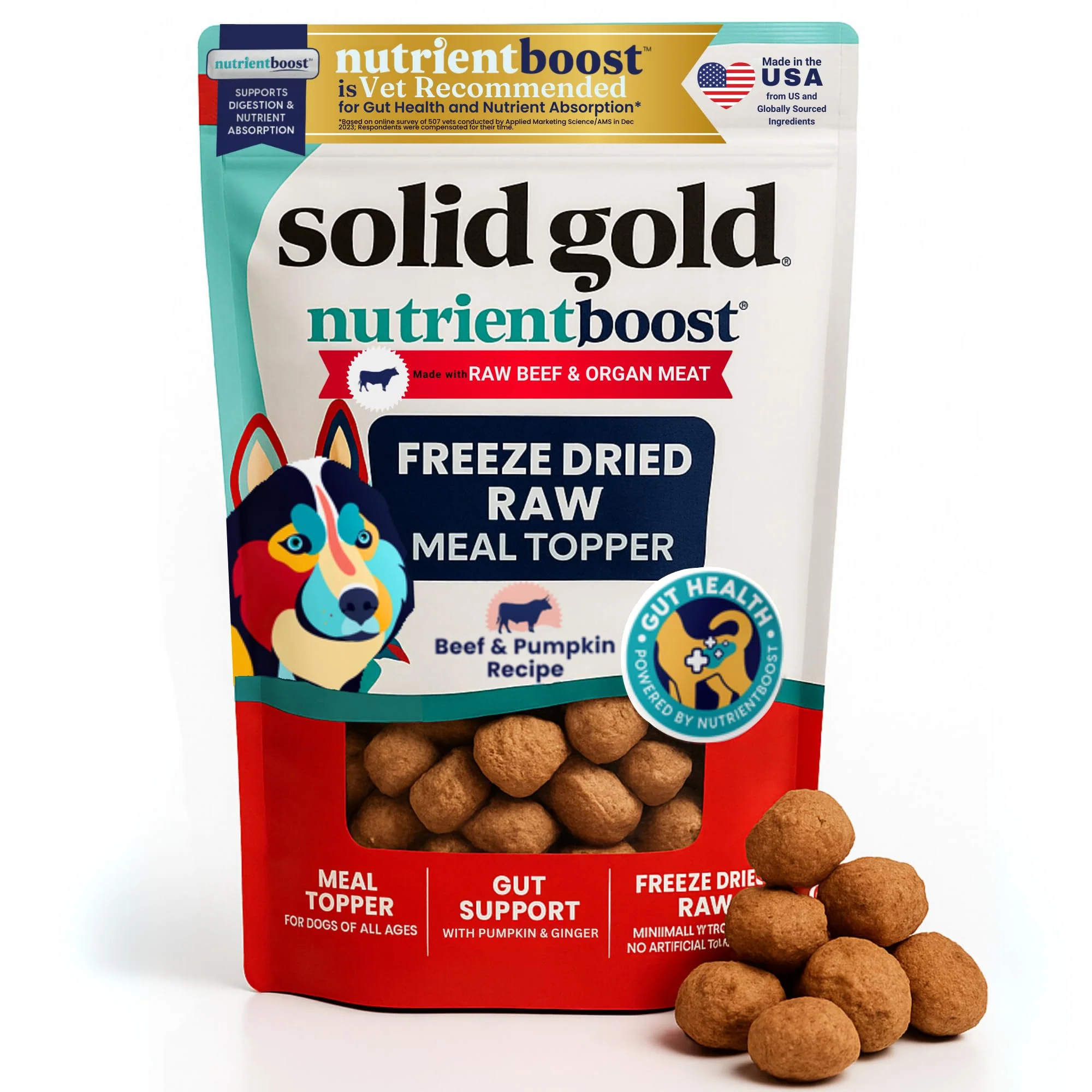 Responsible Solid Gold ze Dried Dog Food Topper – Beef Pumpkin Superfoods 12oz First-Class