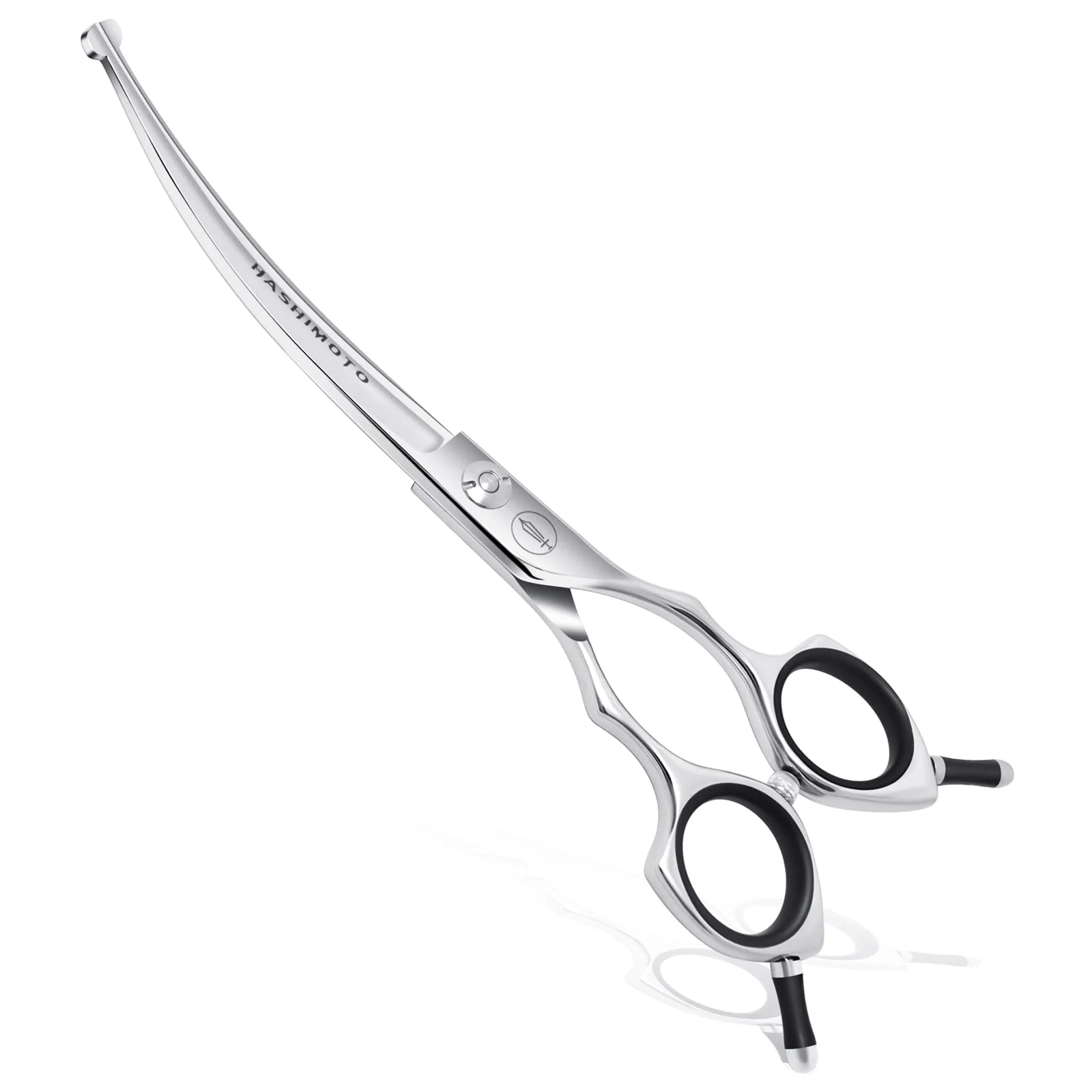 Minimalist HASHIMOTO Curved Dog Grooming Scissors - 6.5 Round-Tip Lightweight Traditional