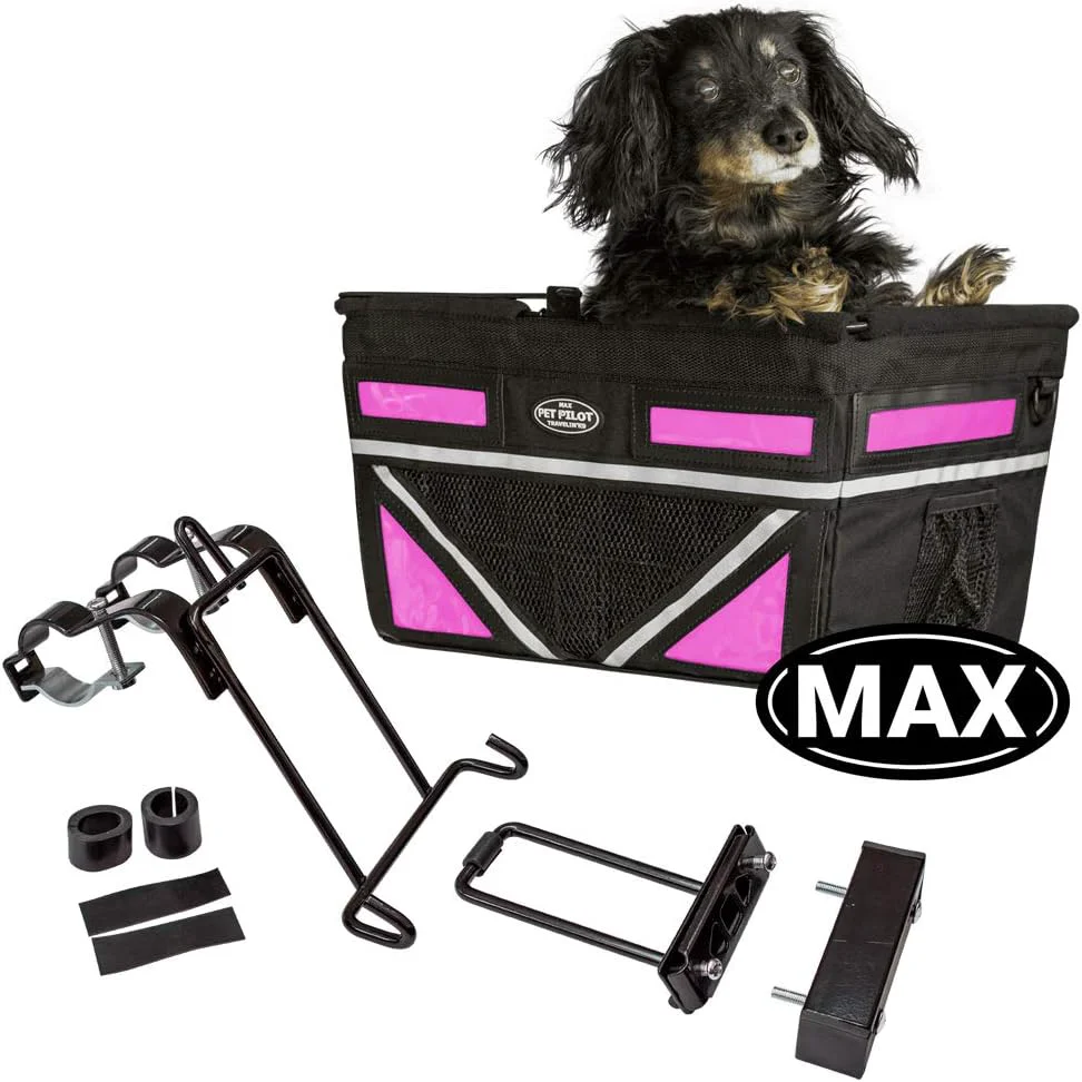 Breathable TRAVELIN K9 Pet-Pilot MAX Dog Bicycle Basket Carrier 8 Color Options for Your Bike Pink High-Performance
