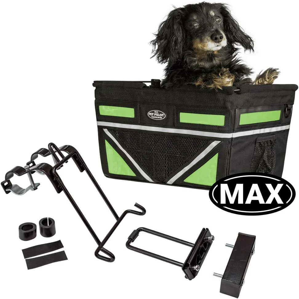 Certified TRAVELIN K9 Pet-Pilot MAX Dog Bicycle Basket Carrier 8 Color Options for Your Bike Green High-Performance