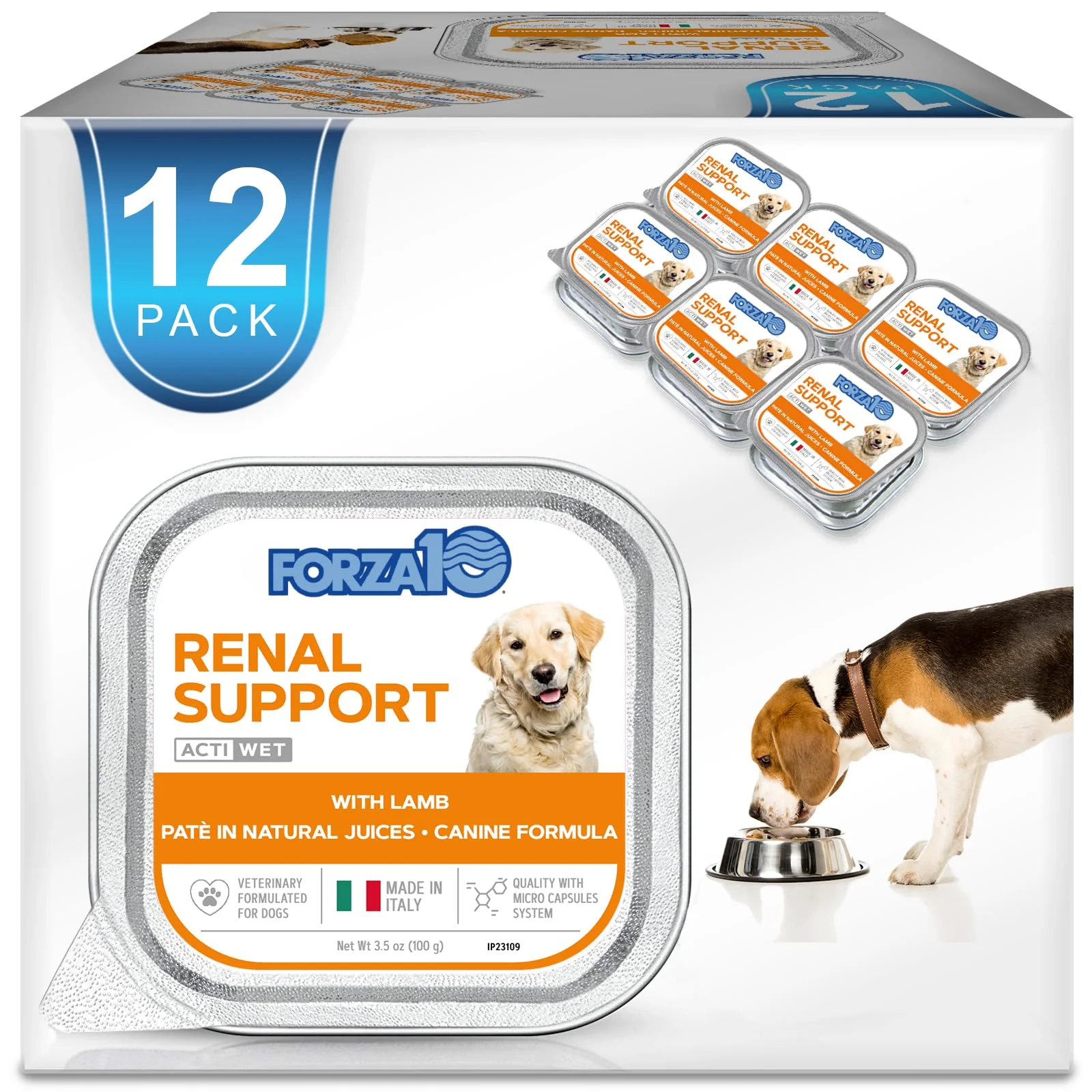 Fine Forza10 Kidney Support Lamb Wet Dog Food – Vet-Formulated Italy 12 Pack 3.5 oz Elegant