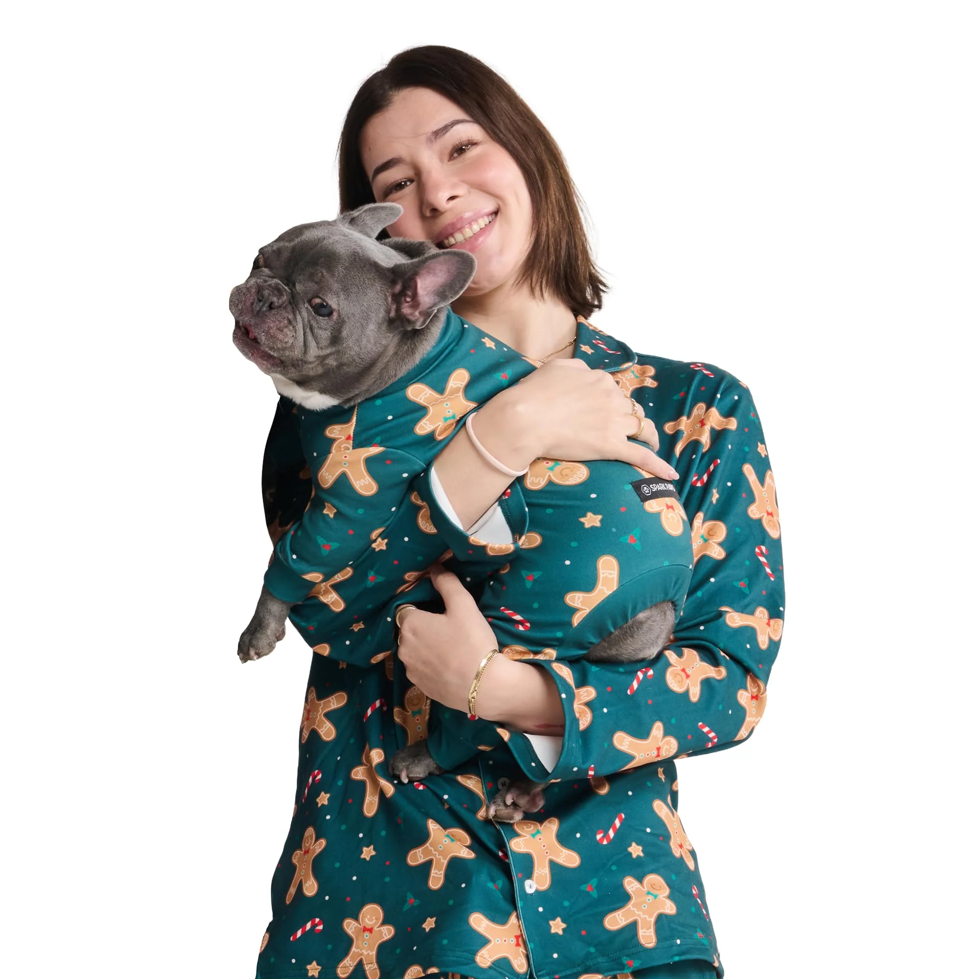 Innovative Spark Paws Christmas Matching Dog Owner Pajama Bottoms – Gingerbread Man 2XL Outstanding