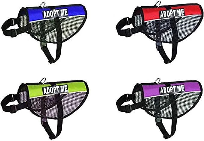 Elite Adopt ME Dog mesh Vest Harness Cool Comfort Nylon for Dogs Small Medium Large Purchase Comes with 2 Reflective Adopt ME pathces. Please Measure Your Dog Before OrderingAbout ThisOverview Reliable