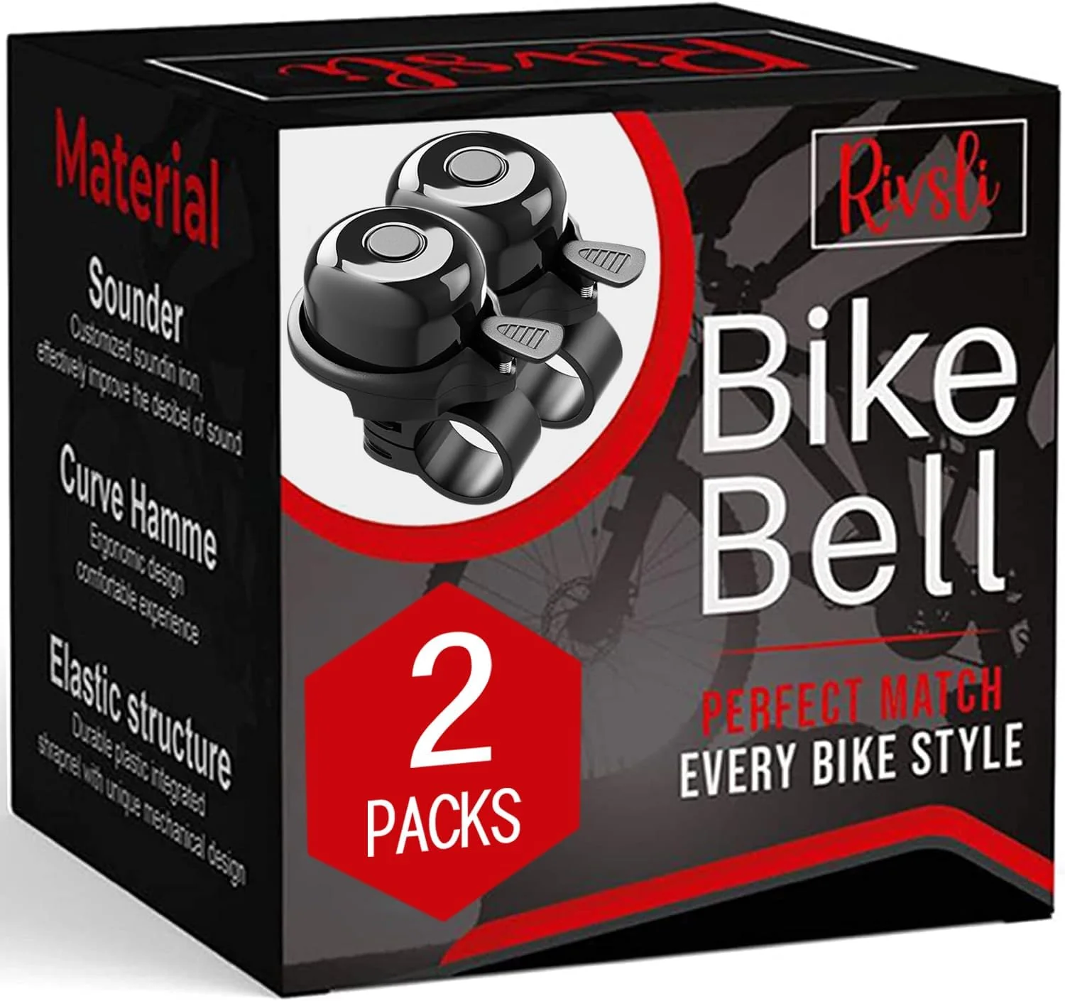 Recyclable 2 Pack Classic Bike Bell Bicycle Bell Loud Crisp Clear Sound Bicycle Bike Bell City Bike BMX Bike Sports Bike for Adults Kids Right Hand Left Hand Use Official