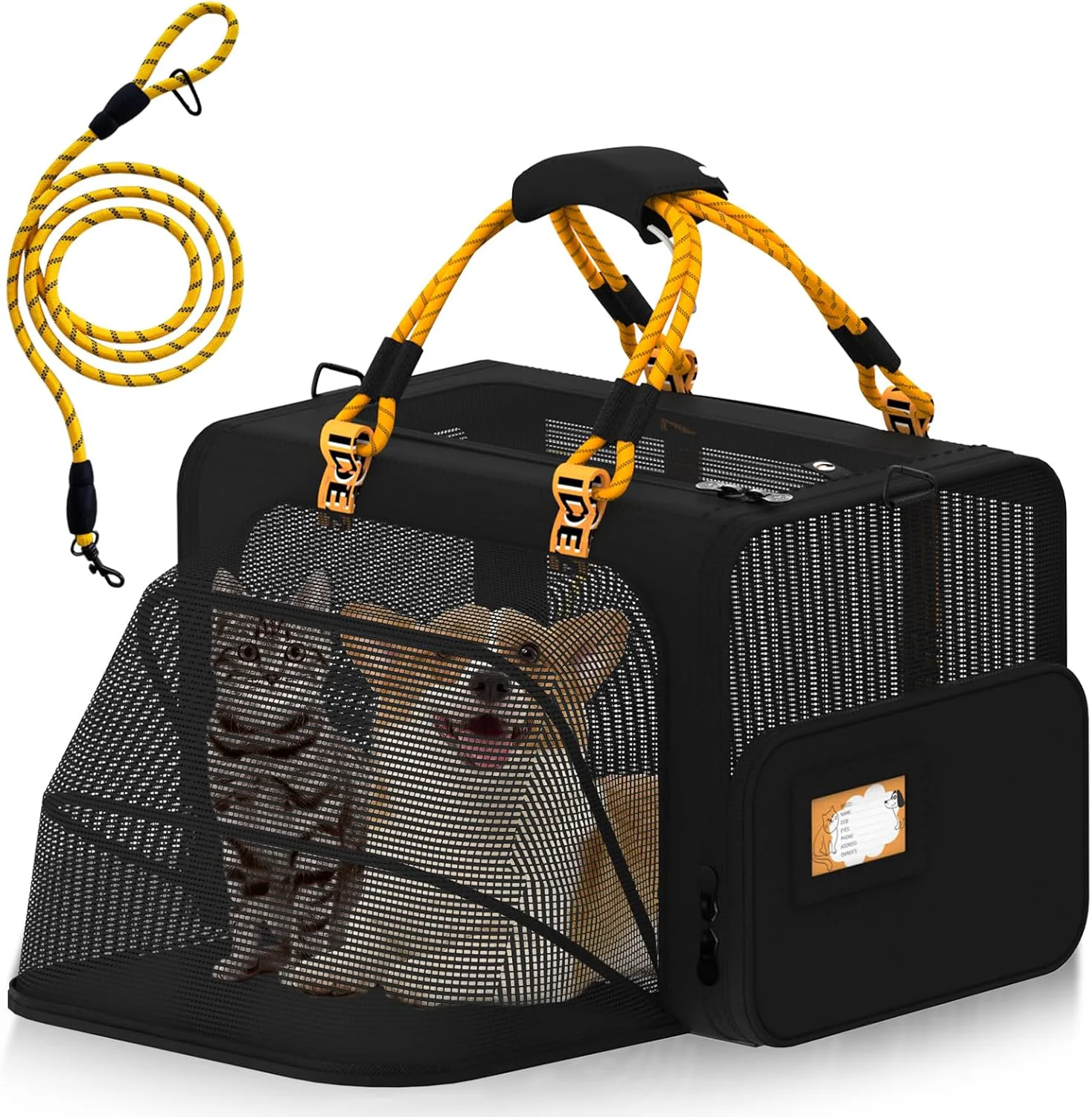 Versatile PAWZIDEA Expandable Large Pet Carrier 24 X16 X16 Cat Carrier for 2 Cats Collapsible Dog Travel Crate for Small Medium Dog Up 55lbs Soft-Sided Secure Car Seat XL Storage Pocket ID Card Chewproof Carefully Designed