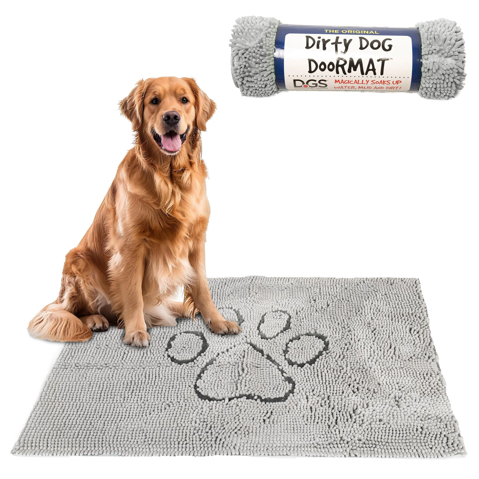 Relaxed Dog Gone Smart Dirty Dog Doormat — Ultra-Absorbent Fast Drying with Non-Slip Backing Fine Crafted