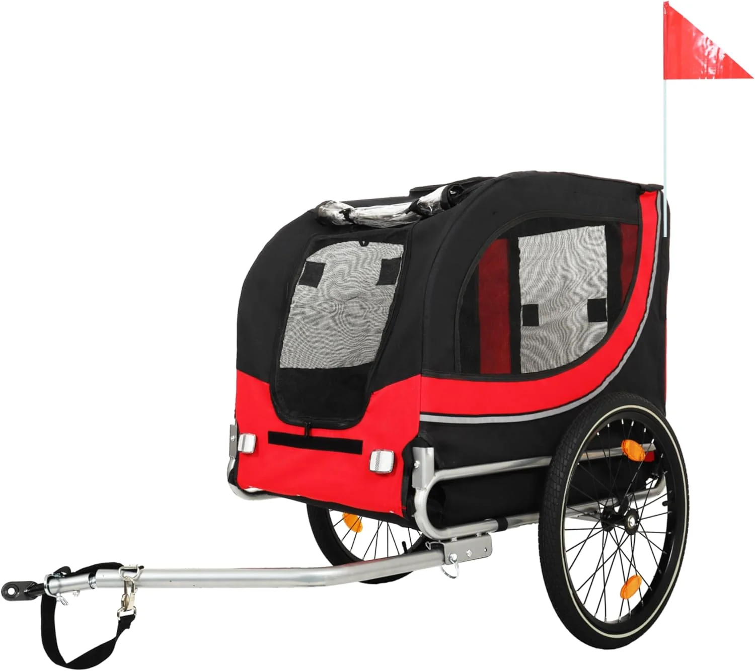 Top-Quality Blue-Grey Large Folding Bike Trailer for Dogs – Heavy-Duty Steel Frame 66LB Capacity Pet Carrier for All-Terrain Cycling Jogging Camping Adventures Outstanding