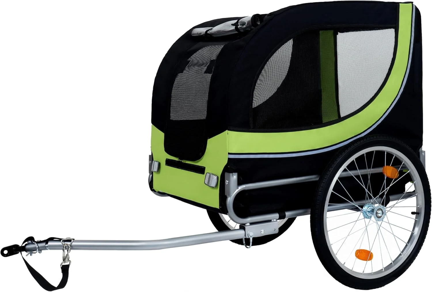 Quality Blue-Grey Large Folding Bike Trailer for Dogs – Heavy-Duty Steel Frame 66LB Capacity Pet Carrier for All-Terrain Cycling Jogging Camping Adventures Pure