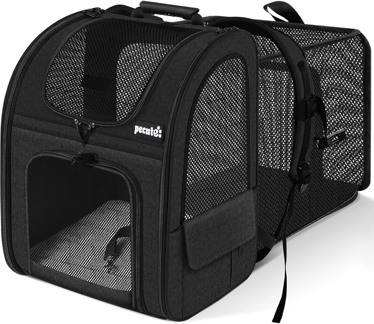 Verified Pecute Cat Carrier Backpacks Expandable Cat Backpack with Breathable Mesh Pet Carrier Backpack for Cats Small Dogs Puppies Up to 18 Lbs Dog Carrier Backpack Great for Travel Hiking Camping Outdoor Consistent